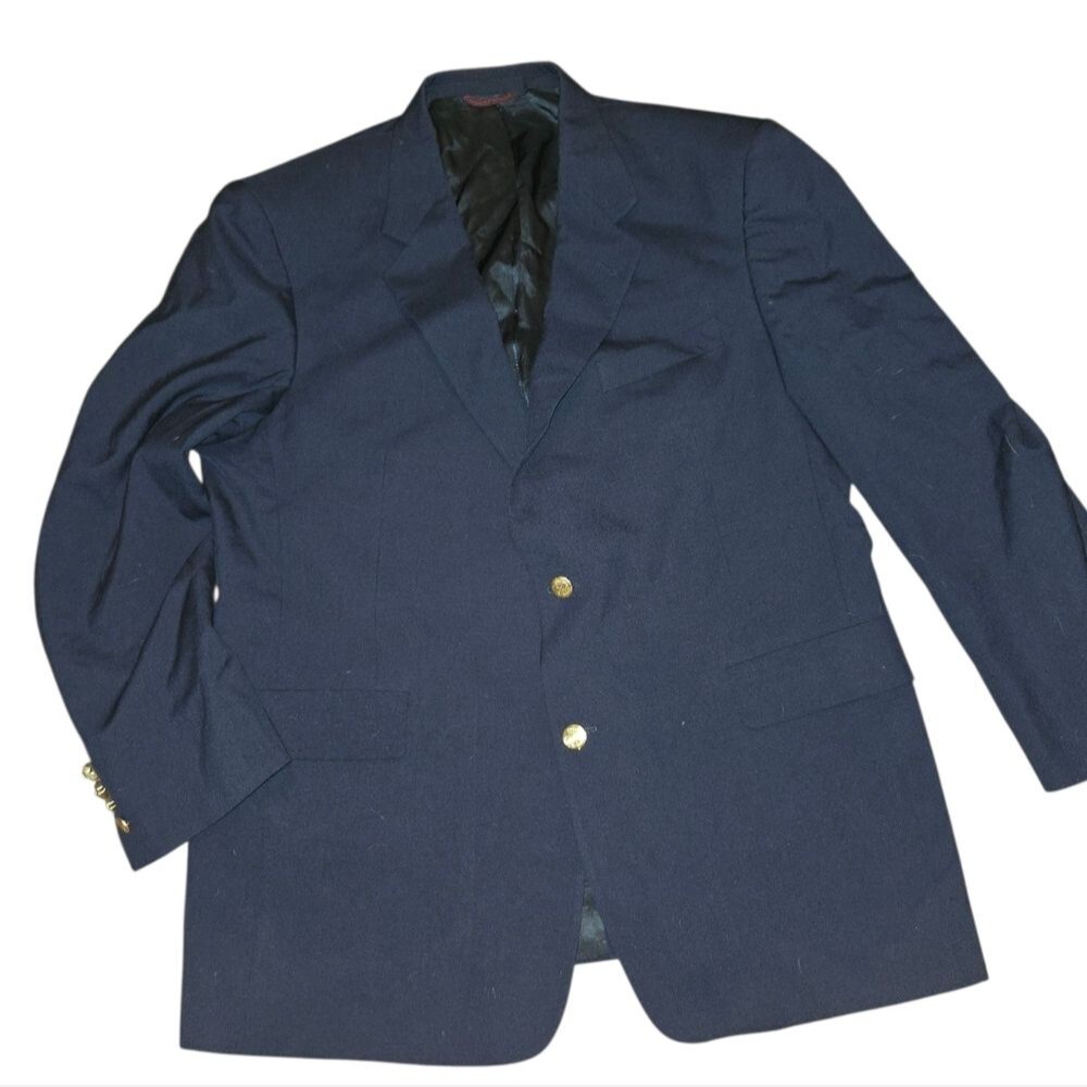 Mens Classic Navy Men's Blazer SIZE 44R HART SCHAFFNER & MARX Dillards WOOL